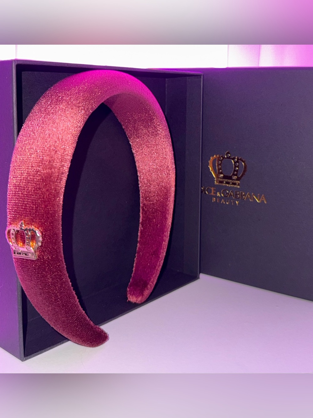 Dolce & Gabbana Beauty Pink Velvet Padded Headband